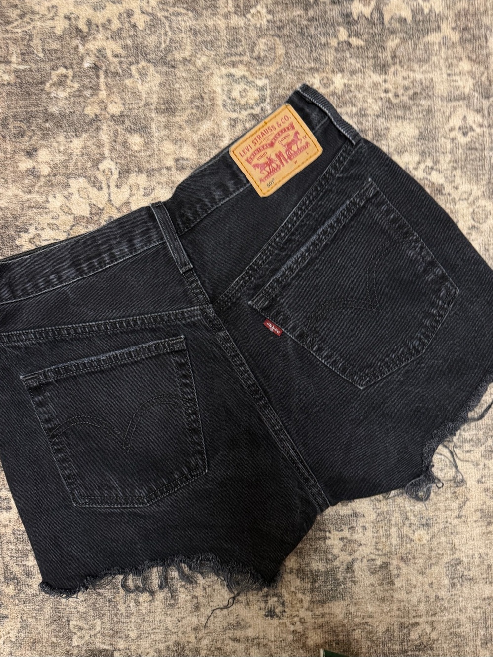 Levi 501 Black Denim Shorts